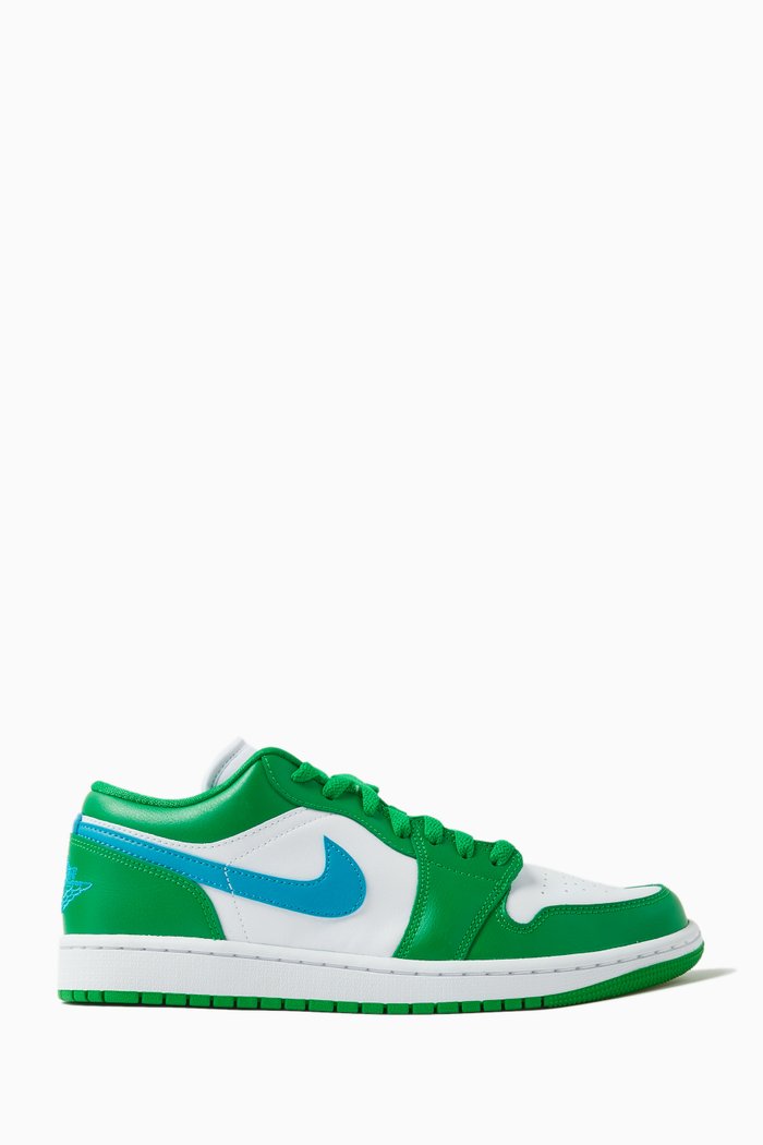 

Air Jordan 1 Low-top Sneakers in Leather, Green