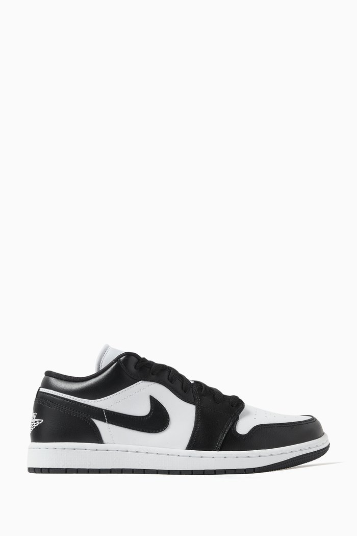 

Air Jordan 1 Low-top Sneakers in Leather, Black