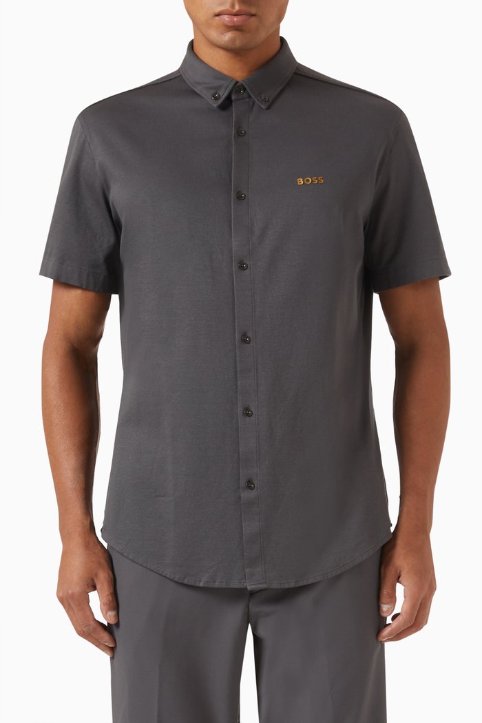 

Biadia Shirt in Cotton-piqué Jersey, Grey