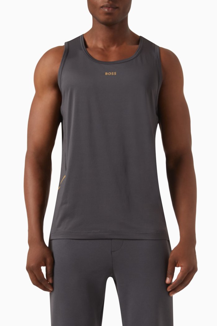 

Logo Tank Top in Polyester Stretch, Grey