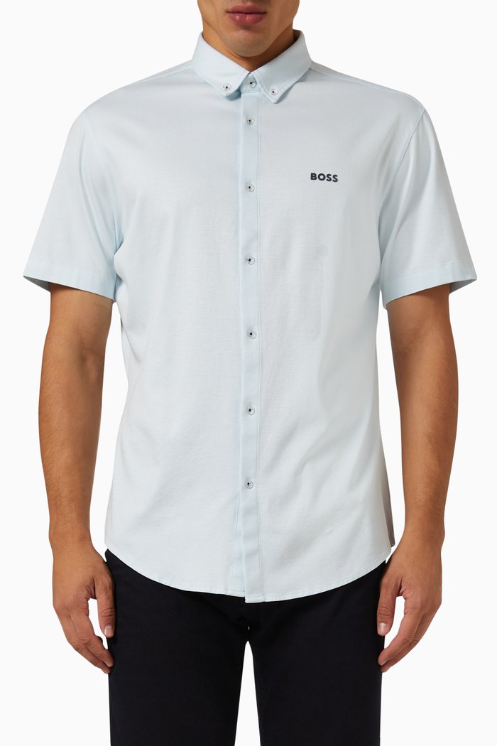 

Logo Shirt in Cotton Piqué, Blue