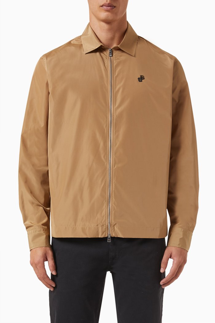 

Zip-up Shirt in Recycled Fabric, Neutral