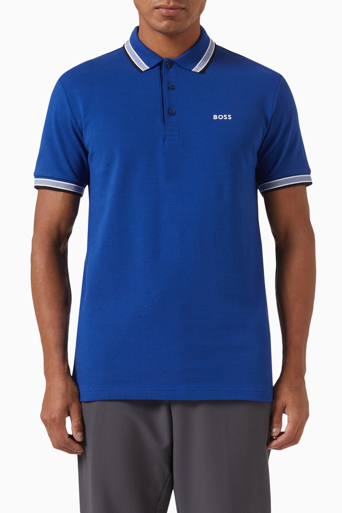 

Polo Shirt in Organic Cotton-piqué, Blue