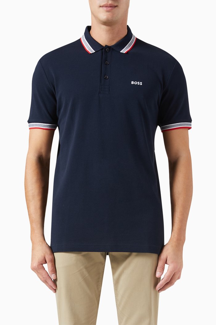 

Polo Shirt in Organic Cotton-piqué, Blue