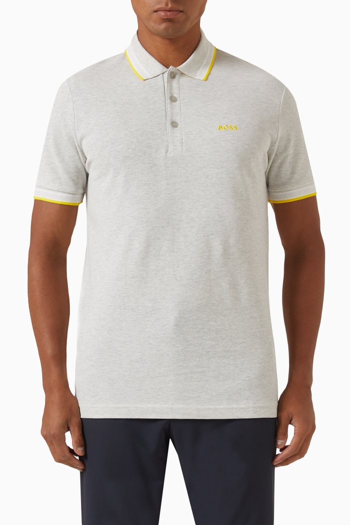 

Paddy Polo Shirt in Cotton-blend Piqué, Grey