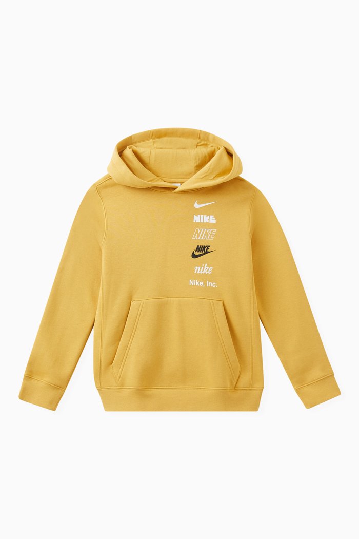 

NSW Logo Print Hoodie in Cotton Blend, Brown