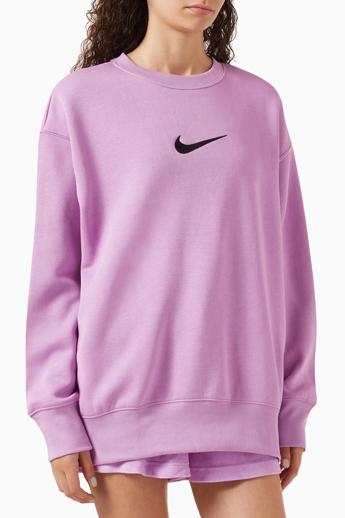 

Phoenix Oversized Sweatshirt in Fleece, Purple