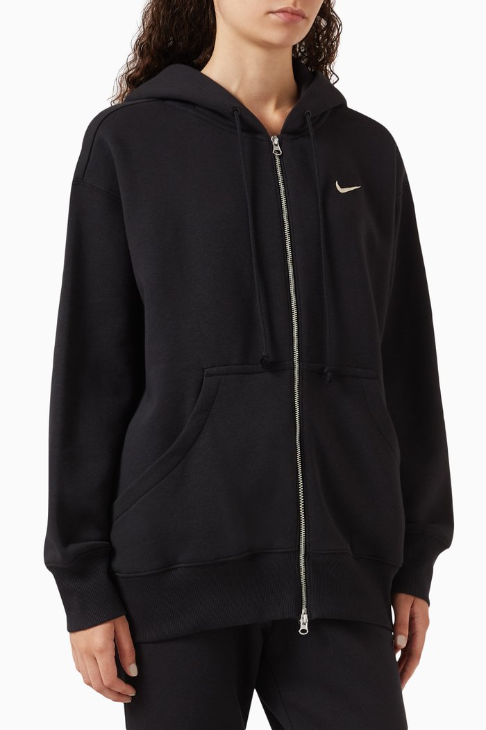 

Phoenix Oversized Hoodie in Fleece, Black