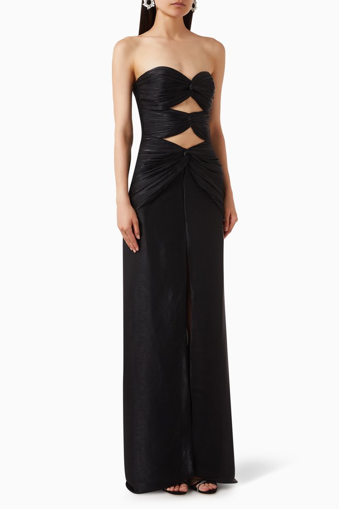 

Brigitta Maxi Dress in Lurex Georgette, Black