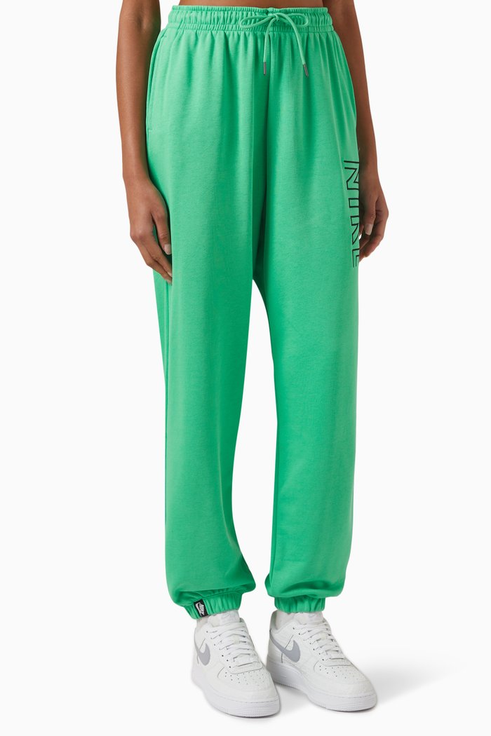 

Logo Oversized High-Waist Sweatpants in Cotton, Green