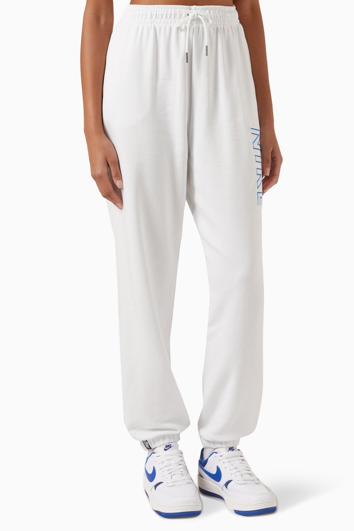 

Logo Oversized High-Waist Sweatpants in Cotton, White