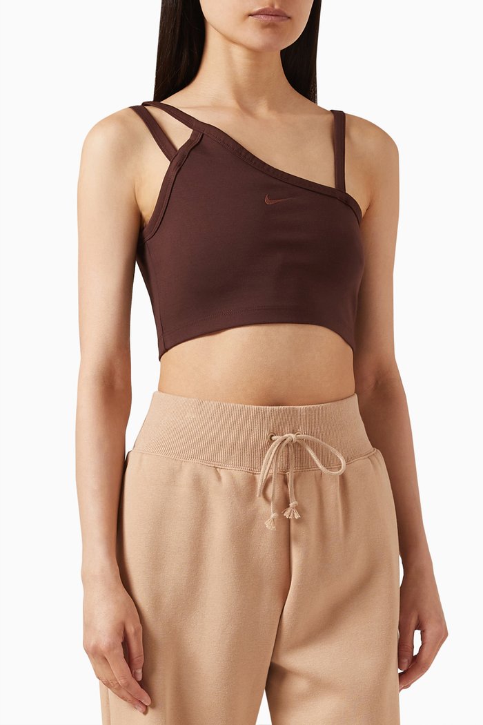 

Everyday Modern Asymmetrical Crop Top, Brown