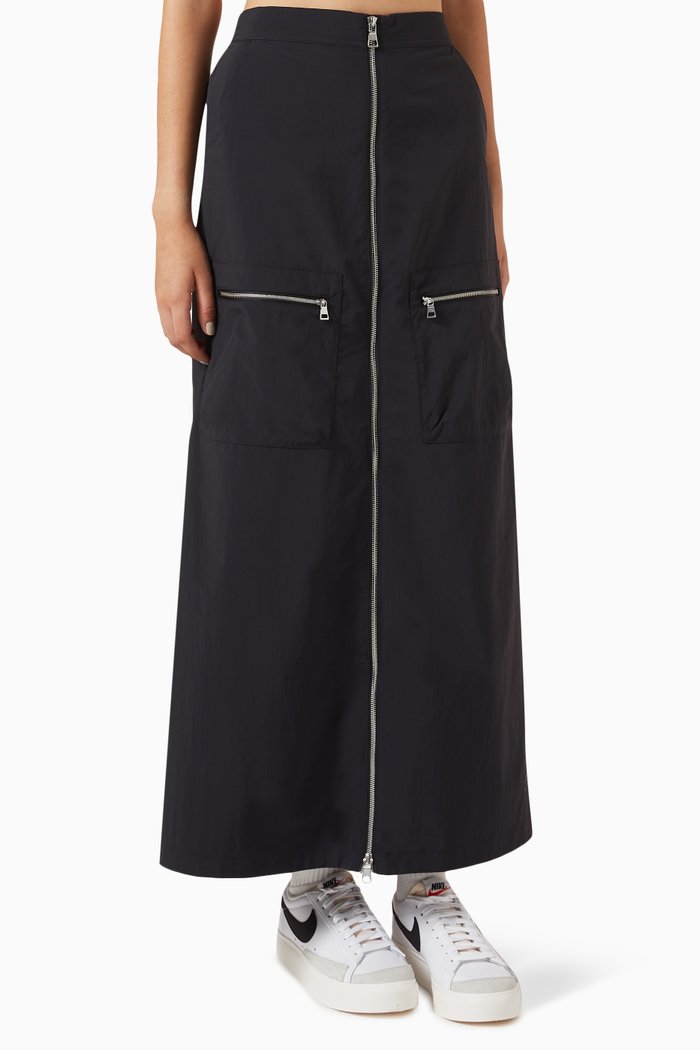 

Tech Pack Maxi Skirt in Nylon, Black