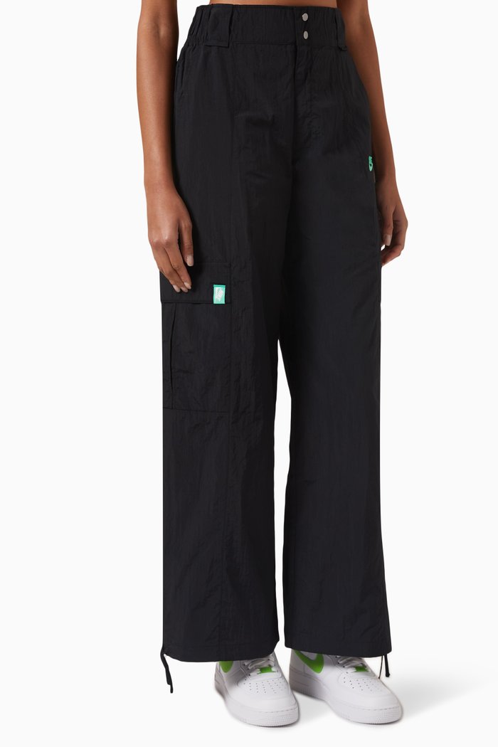 

Oversized High-Waist Cargo Pants, Black