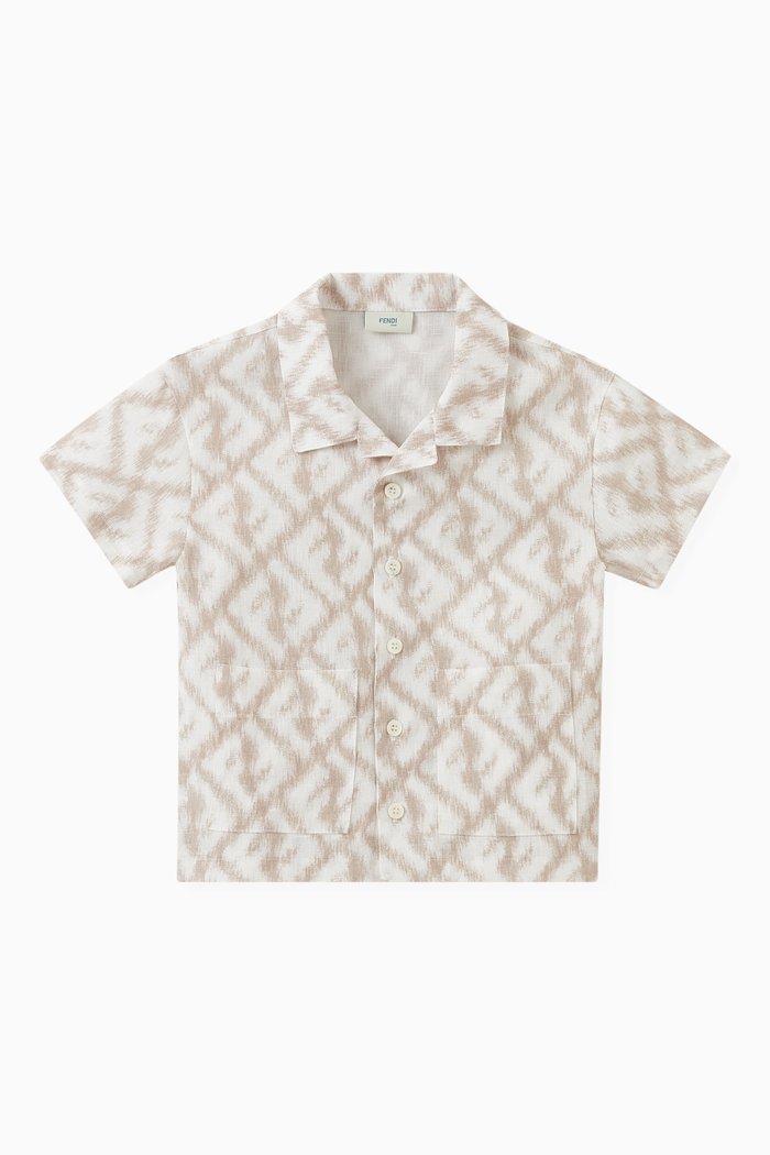 

Logo-print Shirt in Linen, Neutral