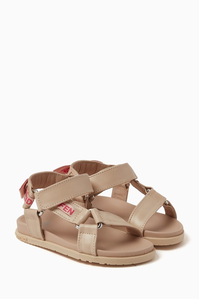 

FENDI Ribbon Sandals in Nappa Leather, Neutral
