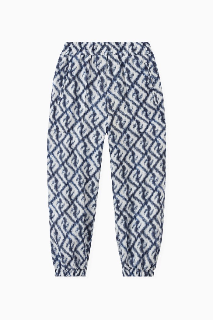 

Logo-print Joggers in Linen, Blue