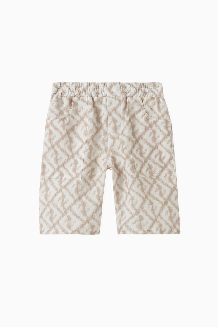

Monogram Bermuda Shorts in Linen, Neutral