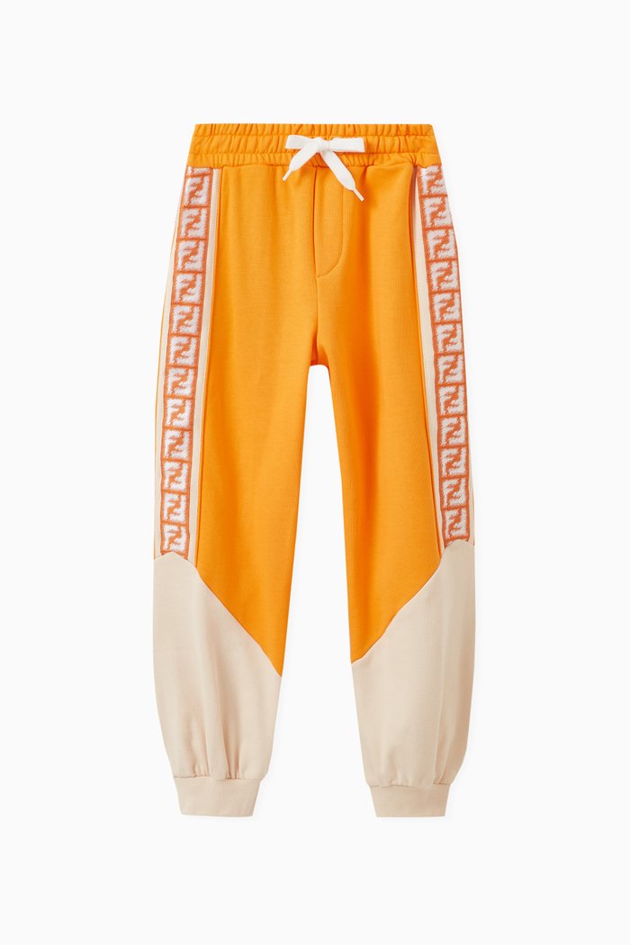 

Colour-block Logo-tape Sweatpants in Cotton, Orange