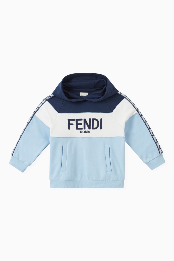 

Logo-embroidered Hoodie in Cotton, Blue
