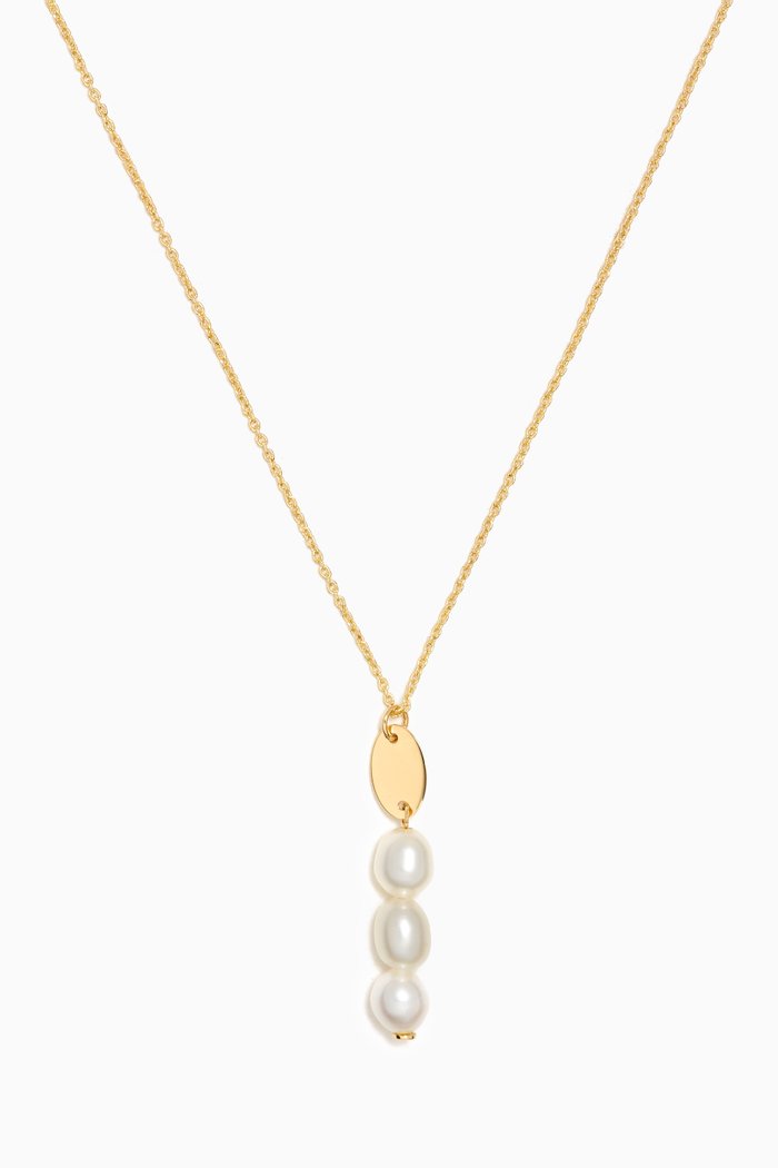 

Kiku Three Pearl Necklace in 18kt Gold, Yellow