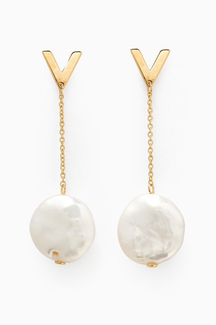 

Kiku Baroque Pearl Drop Earrings in 18kt Gold, Yellow