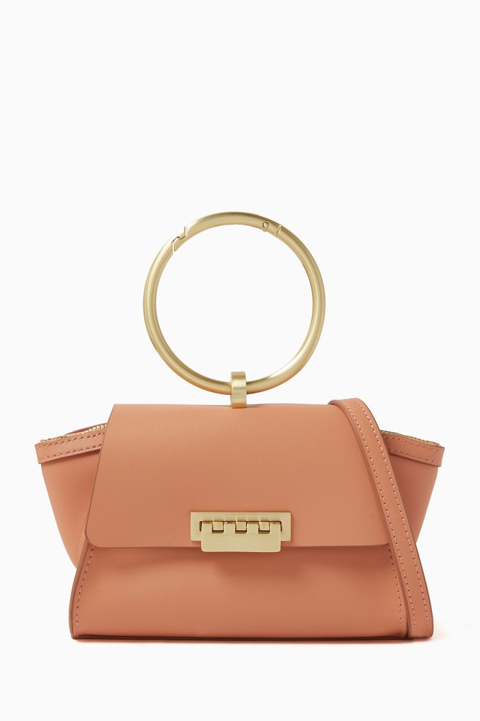 

Eartha Wrist Crossbody Bag in Leather, Orange