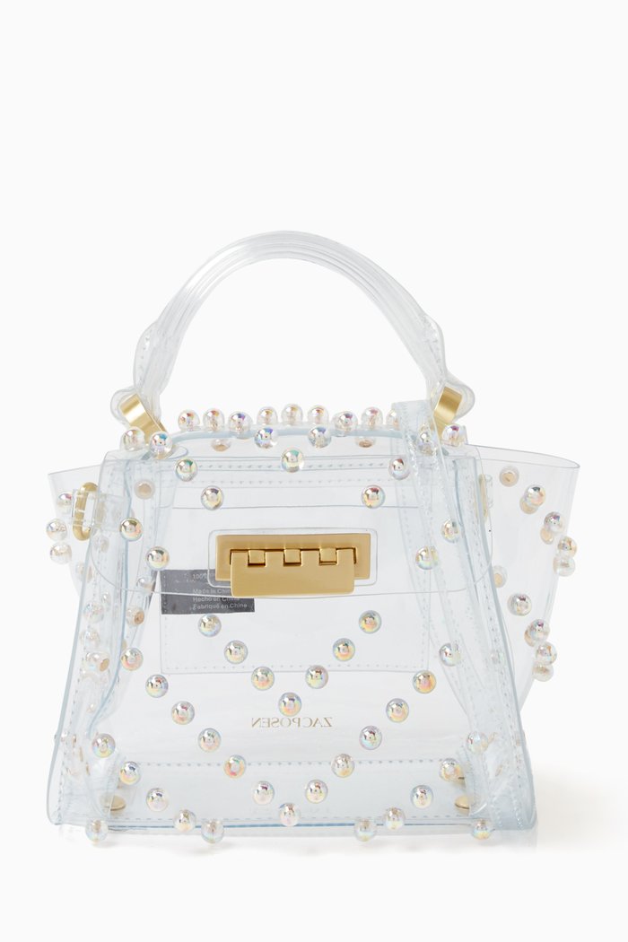 

Mini Eartha Top Handle Bag in Plexi, White