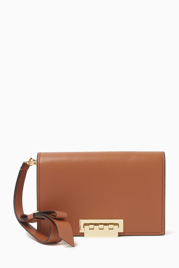 

Earthette Wristlet Clutch in Leather, Neutral