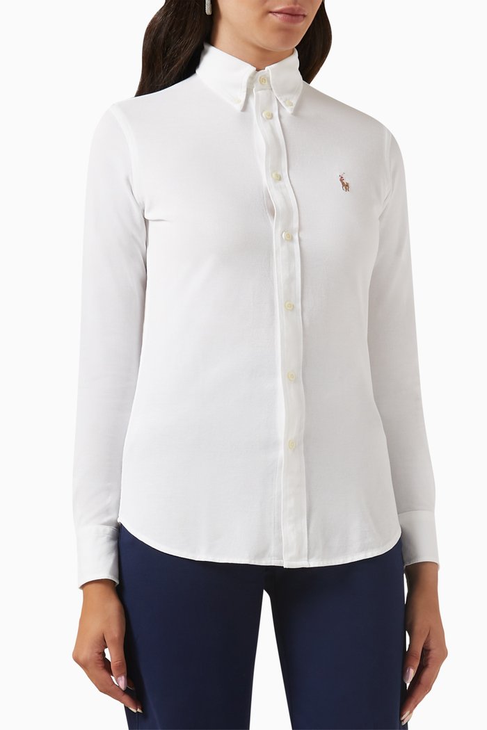 

Heidi Logo Embroidered Shirt in Cotton, White