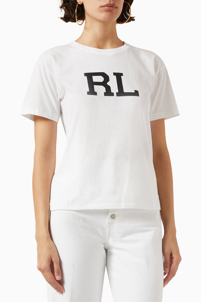 

RL Logo T-shirt in Cotton, Neutral