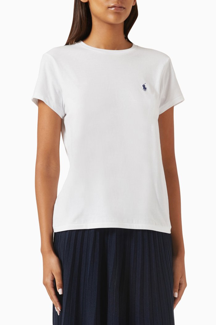 

Logo Embroidered T-shirt in Cotton-jersey, White