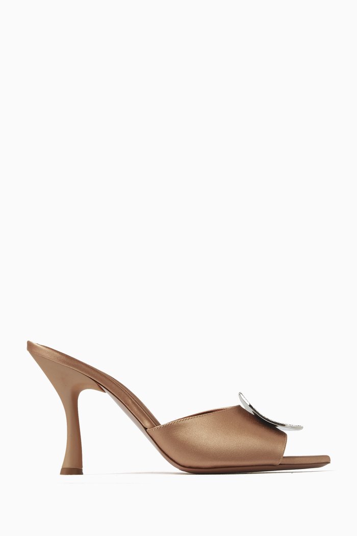 

Josia 90 Mule Sandals in Satin, Neutral