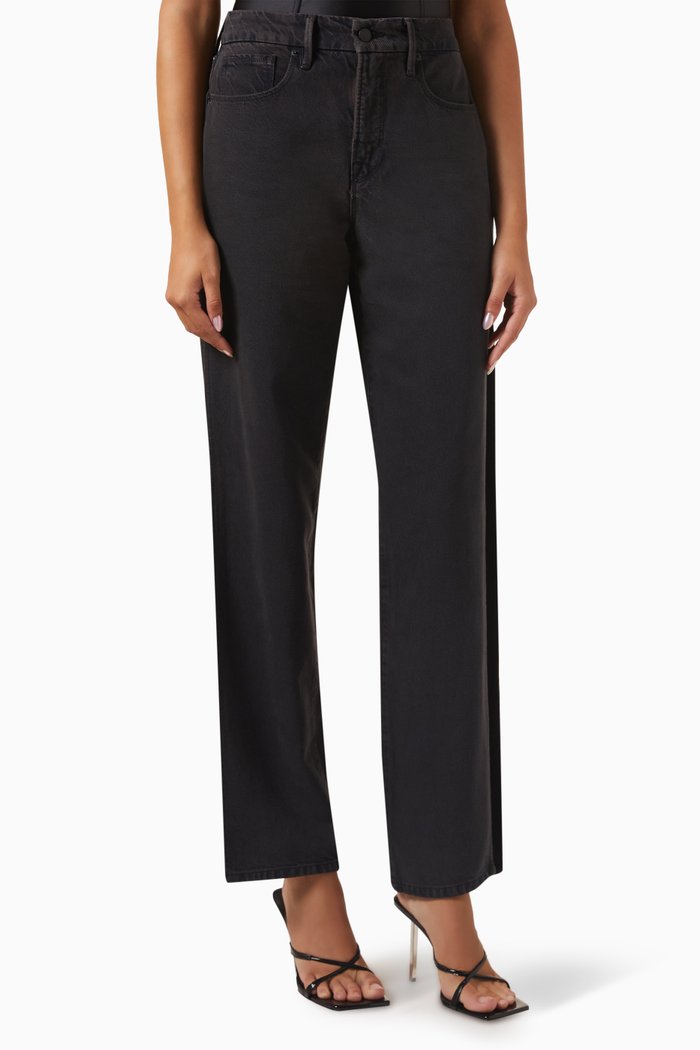 

Good Boy Outseam Slit Jeans in Cotton, Black