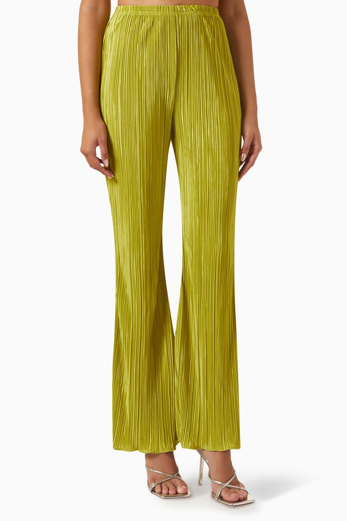 

Always Fits Plisse Pants, Green