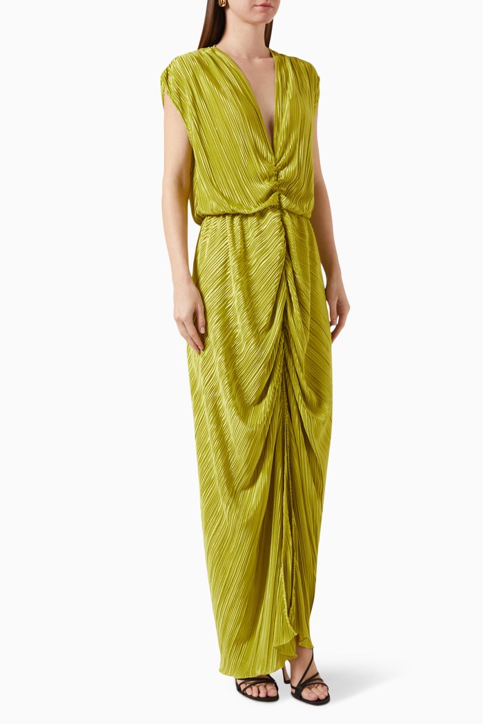 

Always Fits Plisse Maxi Dress, Green