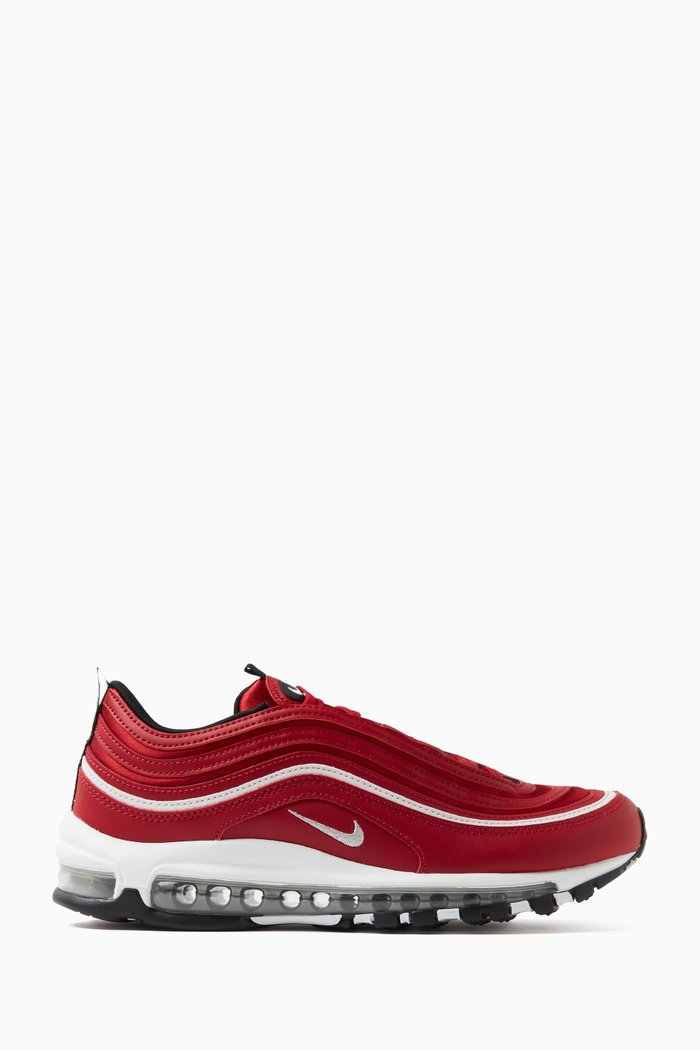 

Air Max 97 Sneakers in Leather & Textile, Red