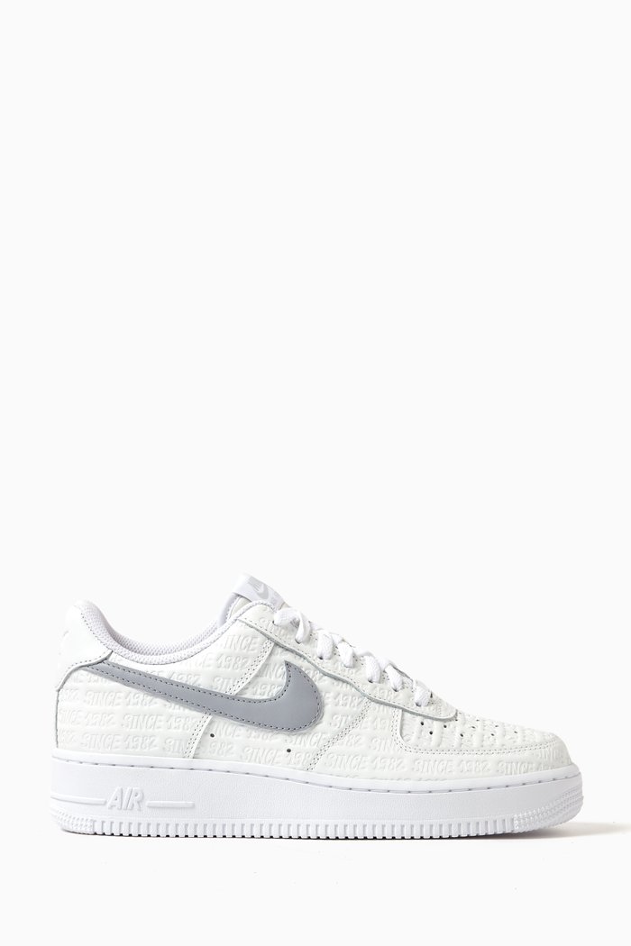 

Air Force 1 '07 Sneakers in Embossed Leather, Silver