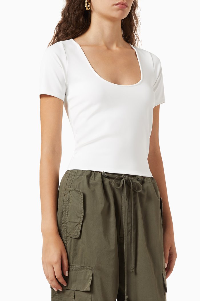 

Scuba Scoop Crop T-shirt, White