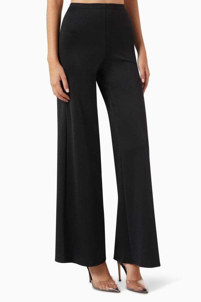 

Scuba Pull-on Palazzo Pants, Black