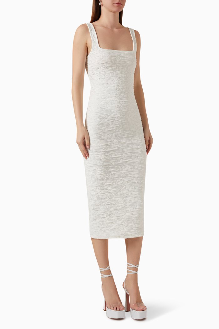 

Wide Scrunchie Midi Dress, Neutral