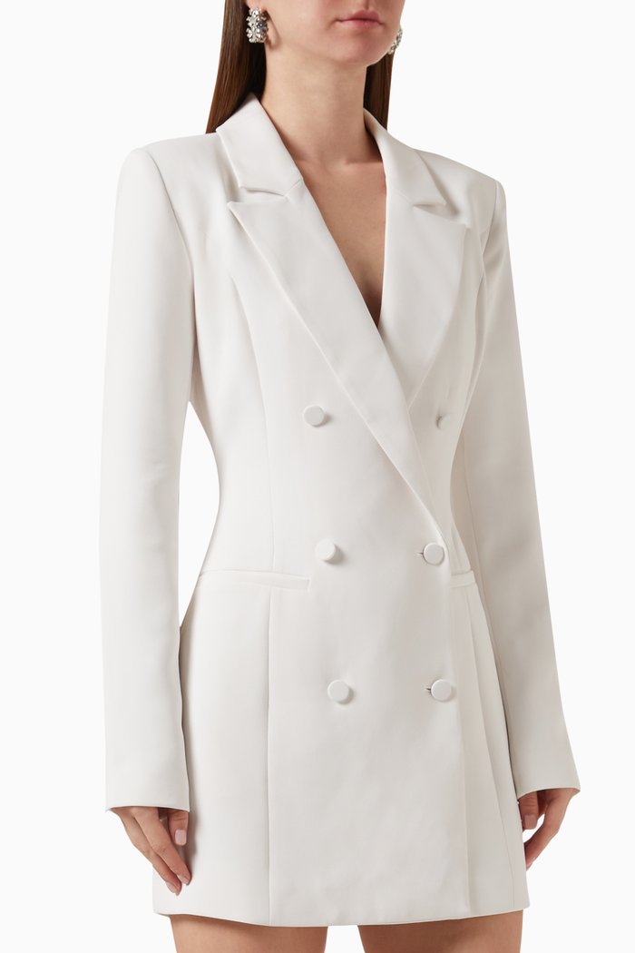 

Luxe Suiting Blazer Mini Dress, Neutral