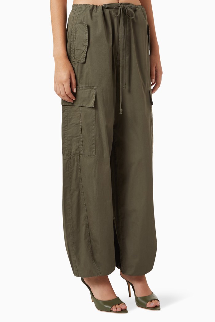 

Parachute Pants in Cotton, Green