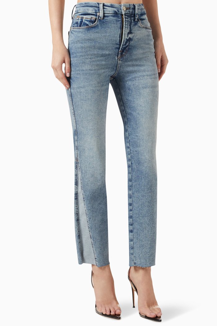 

Good Curve Straight Jeans in Recycled Cotton, Blue