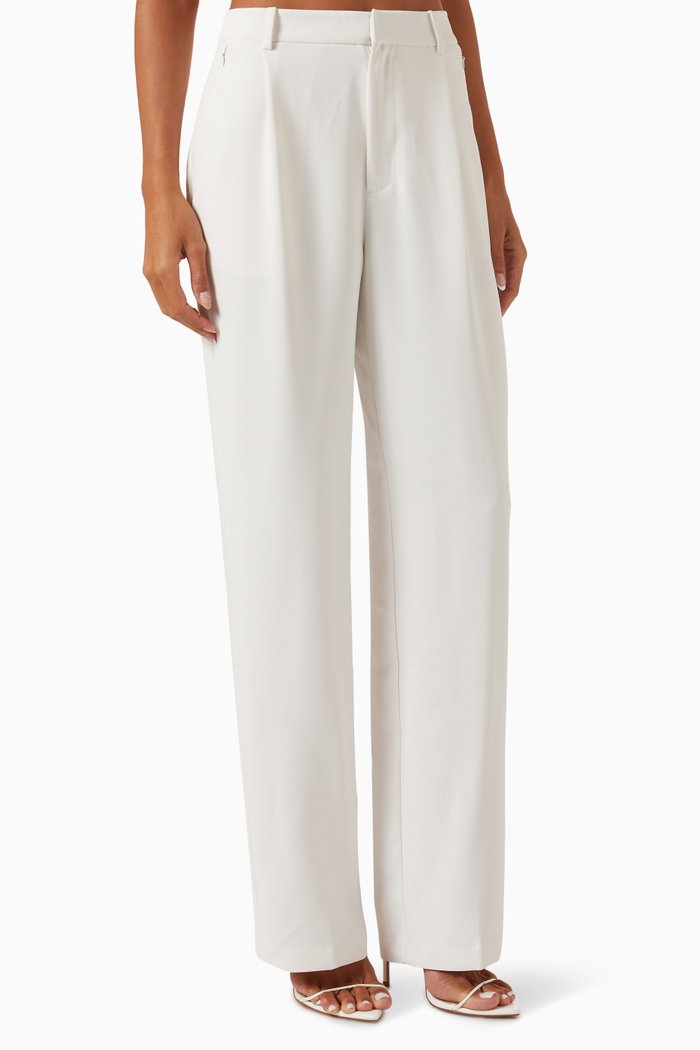 

Wide-leg Column Pants in Crepe, Neutral