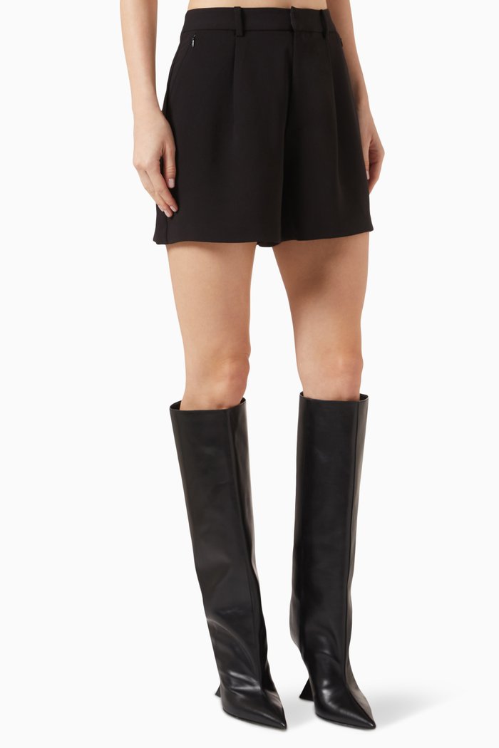 

Luxe Suiting High-rise Trouser Shorts, Black