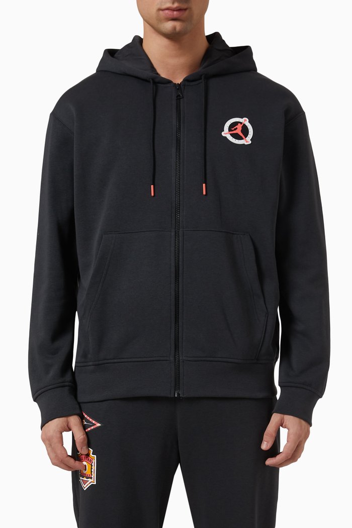

Full-zip Hoodie in Fleece, Black
