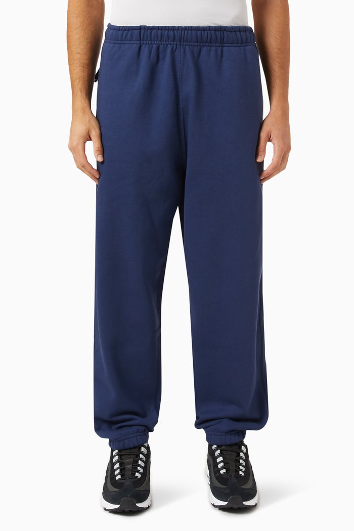 

Nike Solo Swoosh Trousers in Cotton-blend Fleece, Blue