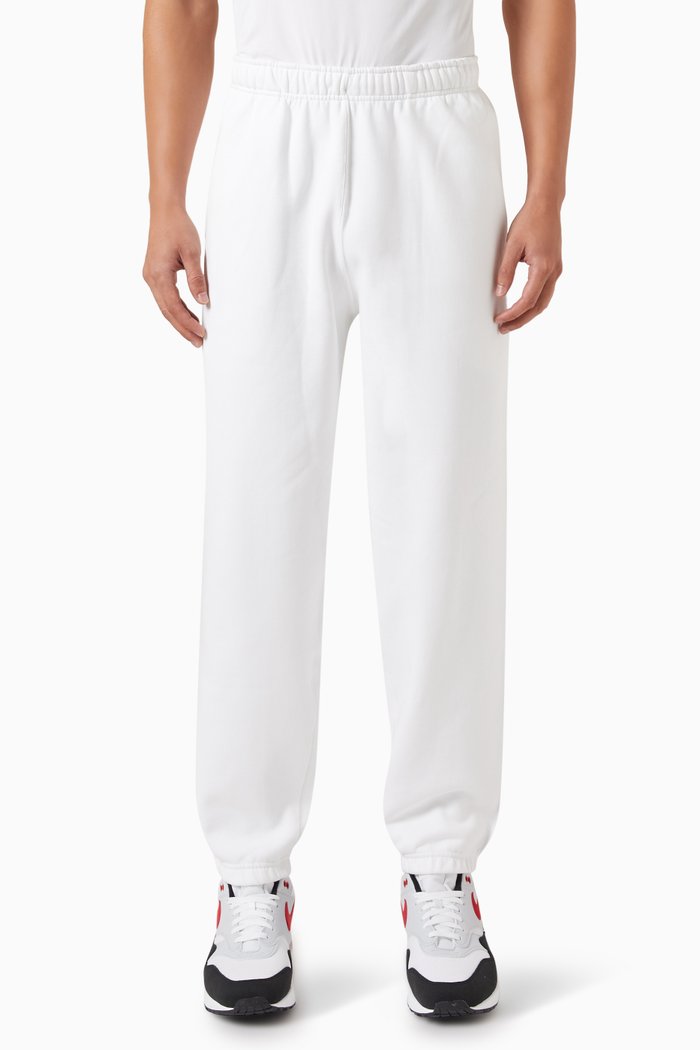 

Nike Solo Swoosh Trousers in Cotton-blend Fleece, White