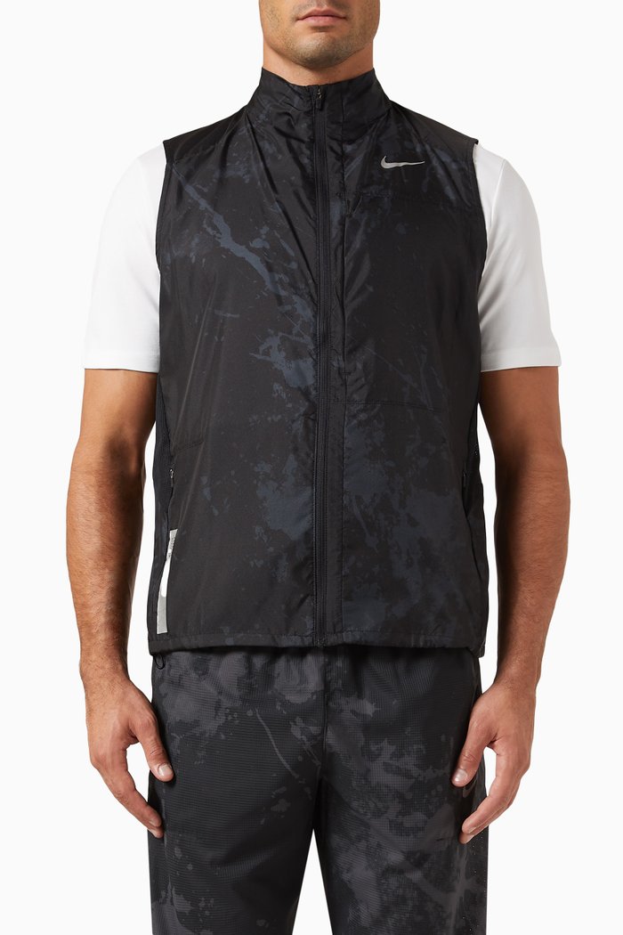 

Repel Run Division Running Gilet in Nylon, Black
